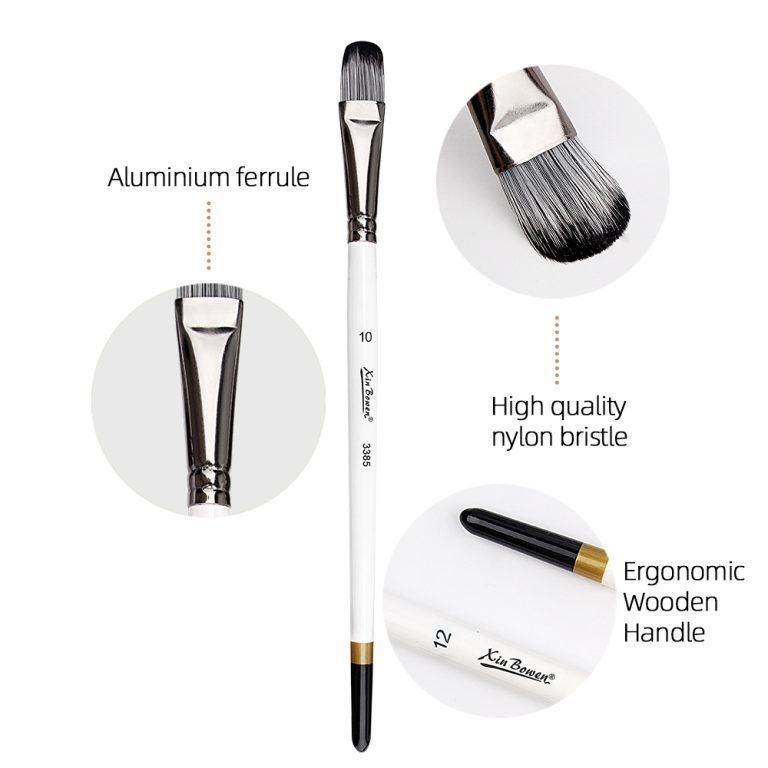 10 Pcs Mixed Type Stuido Paintbrushes Set Pearl Whit New Combination Design (2)