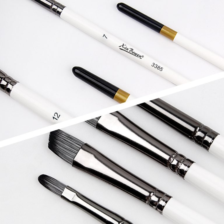10 Pcs Mixed Type Stuido Paintbrushes Set Pearl Whit New Combination Design (6)
