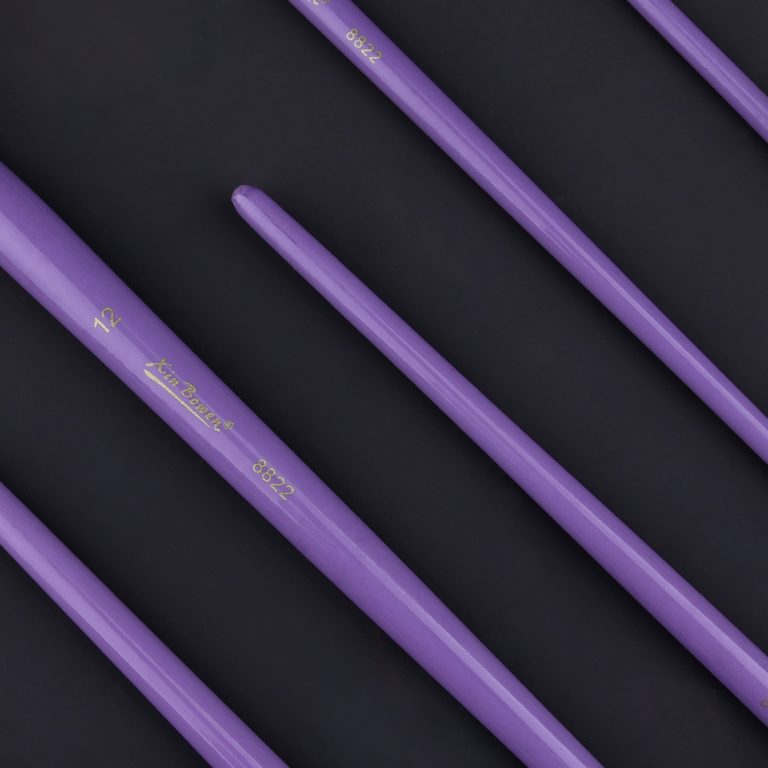 Acrylic Paint Painting Nylon Brush 6 Size Paintbrushes Set Violet (1)