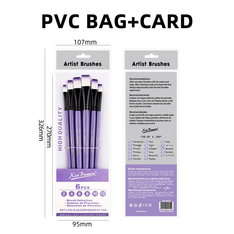 Acrylic Paint Painting Nylon Brush 6 Size Paintbrushes Set Violet (3)