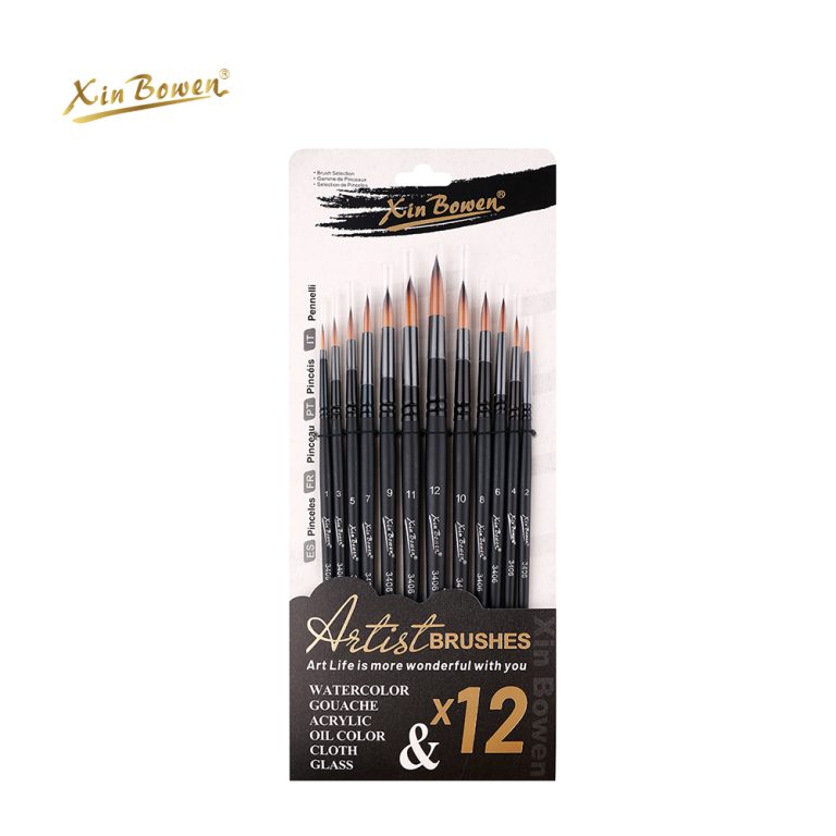 matte black artist paintbrushes set (3)