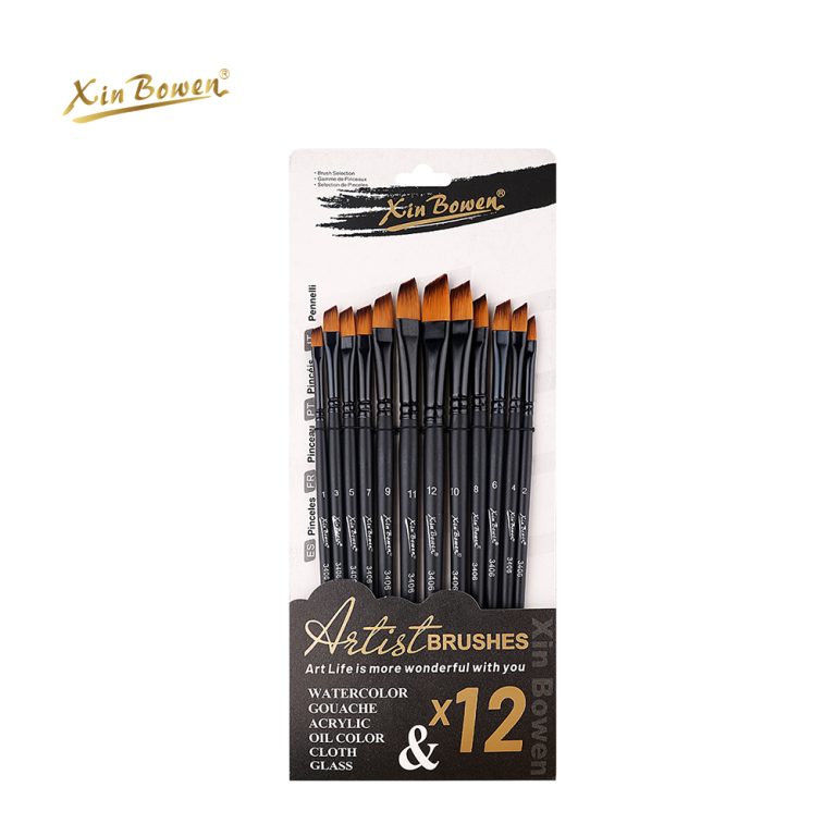matte black artist paintbrushes set (4)