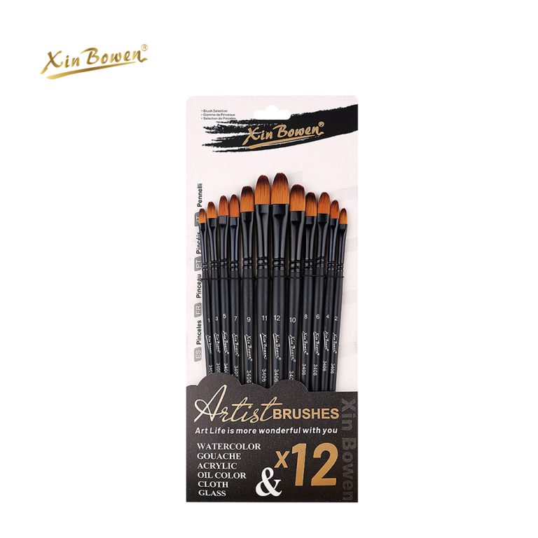matte black artist paintbrushes set (5)