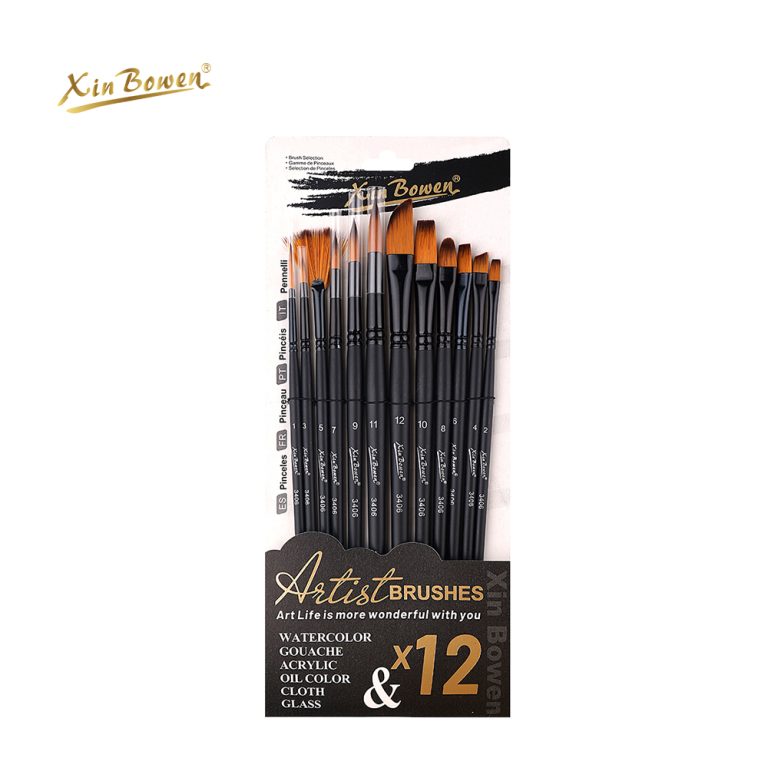 matte black artist paintbrushes set (6)