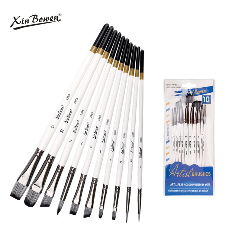 mian picture of paintbrush pearl white mixed color hair nylon brush