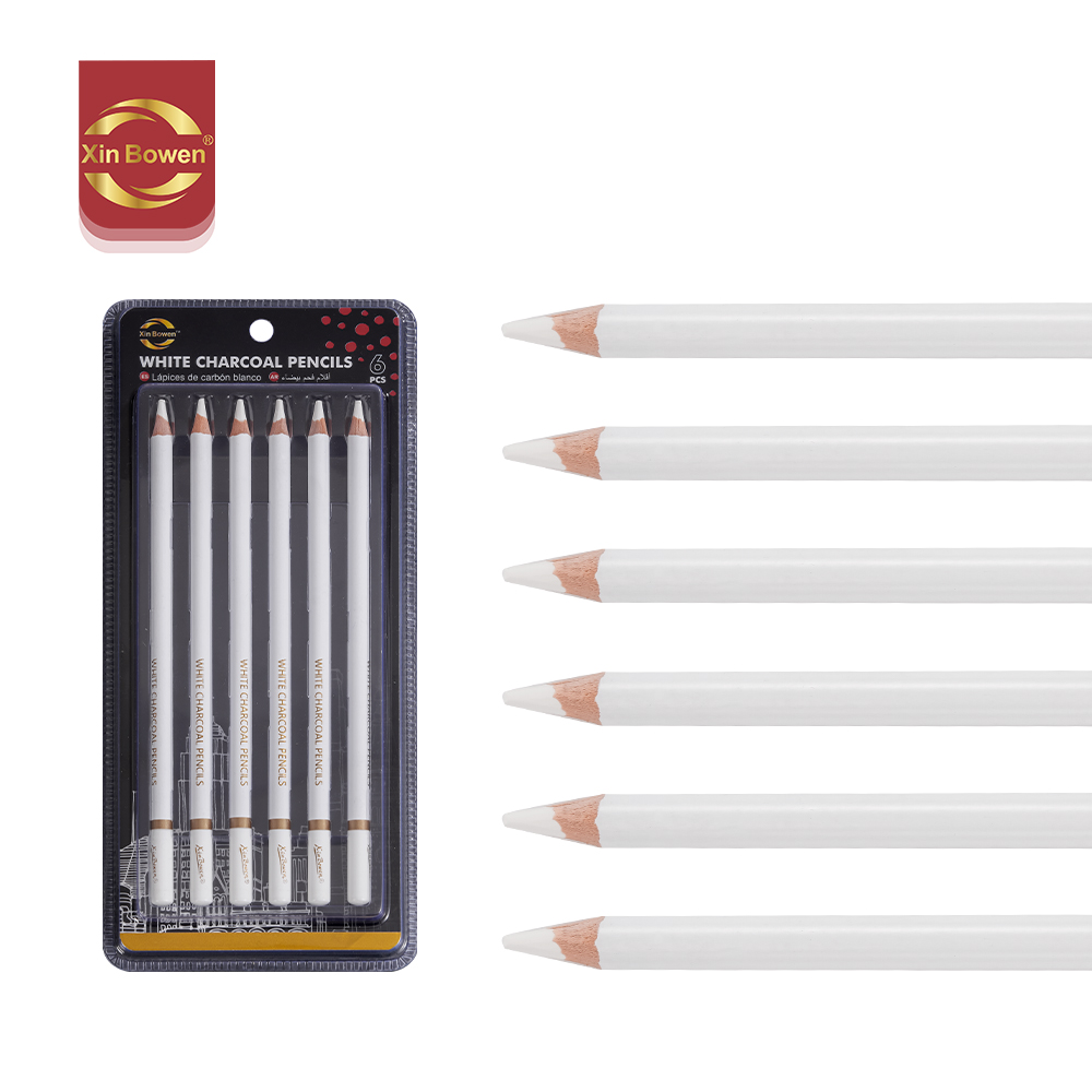 6Pcs White Charcoal Pencil Sketch Drawing Pen