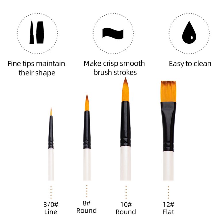 Pearl White artist paint brush art brush (2)