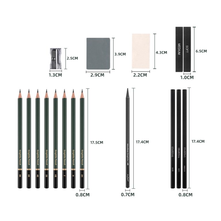 XINBOWEN Charcoal Graphite Pencil Charcoal Sticks Eraser Sketch Book