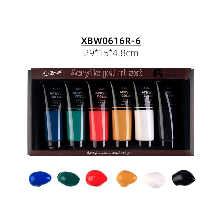color card of 6 piece paint set