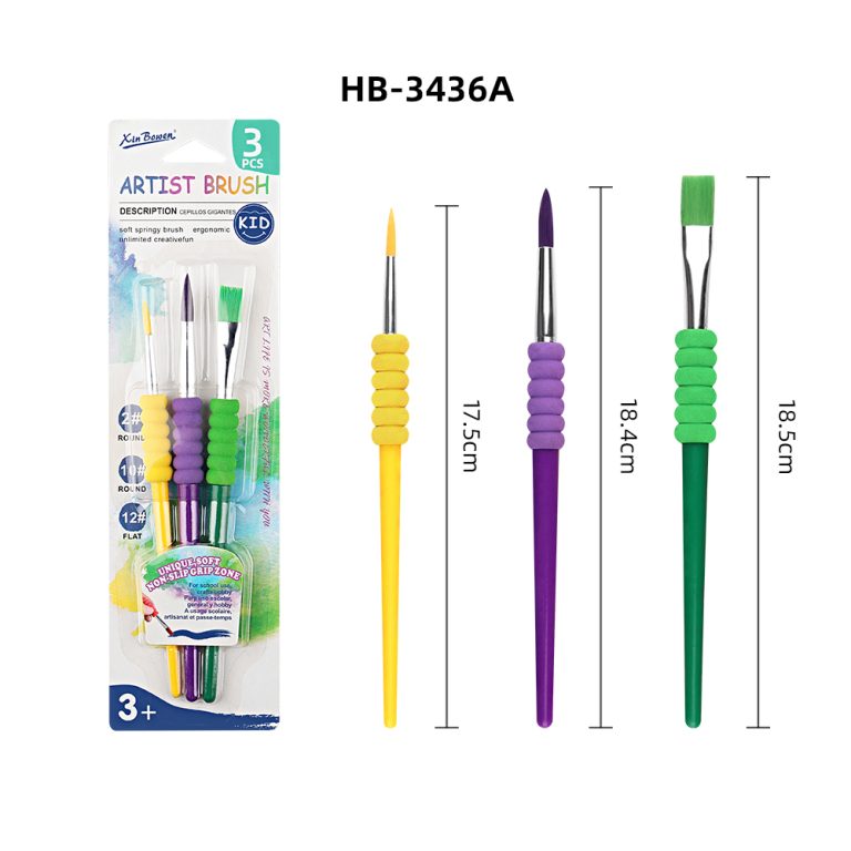 kids paintbrushes 3pieces mixed set