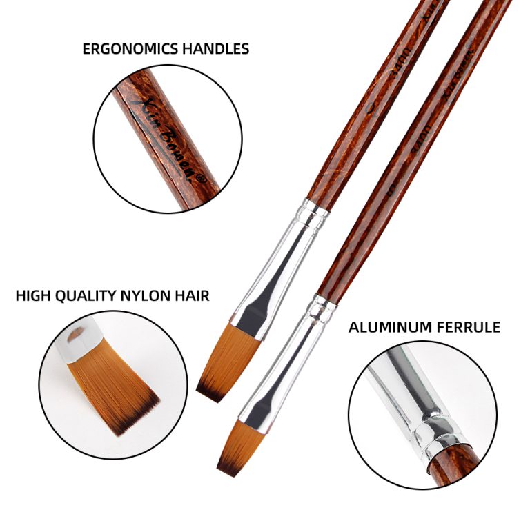 tea color flat head paintbrush detils