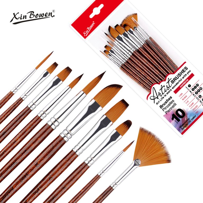 tea color flat head paintbrush mixed