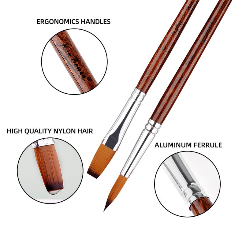 tea color flat head paintbrush mixed type
