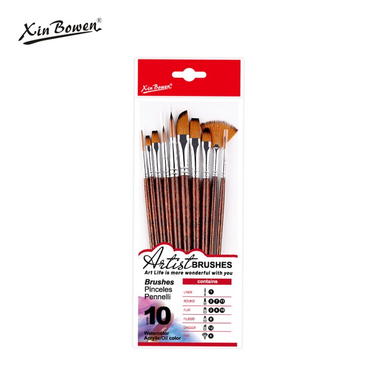 tea color mixed fan shape head paintbrush