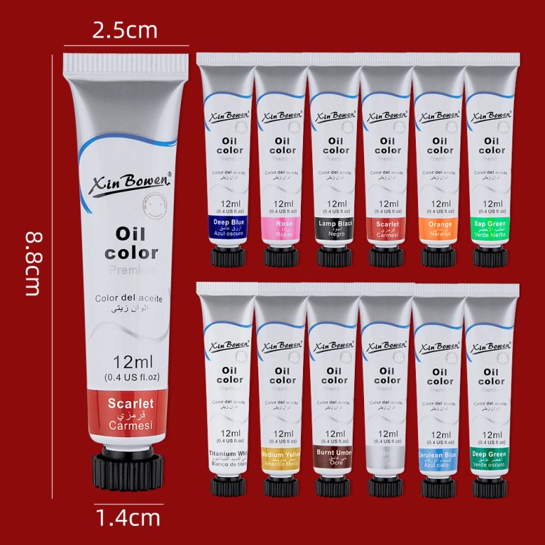 tube size of oil paint