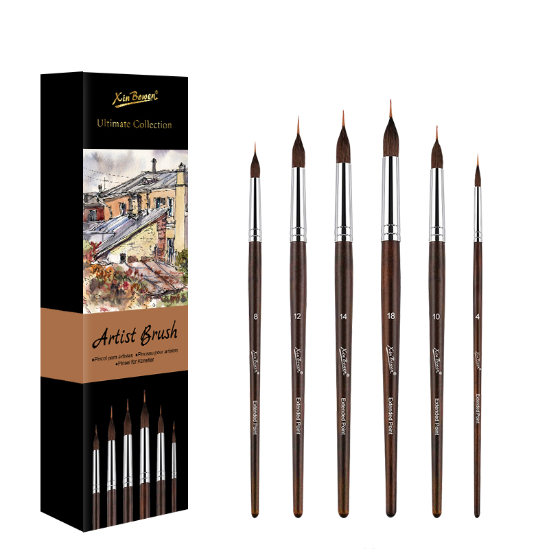 squirrel hair paintbrushes set