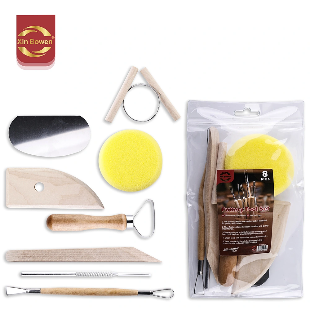 8-Piece Pottery Tool Set PVC Safe Bag 1