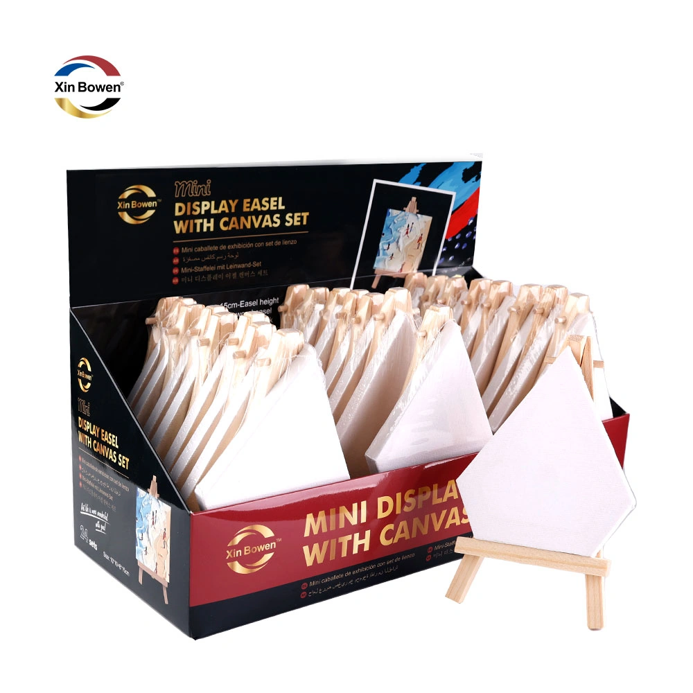 20Pcs Diamond Shape Mini Blank Canvas With Mini Easel Stand 1