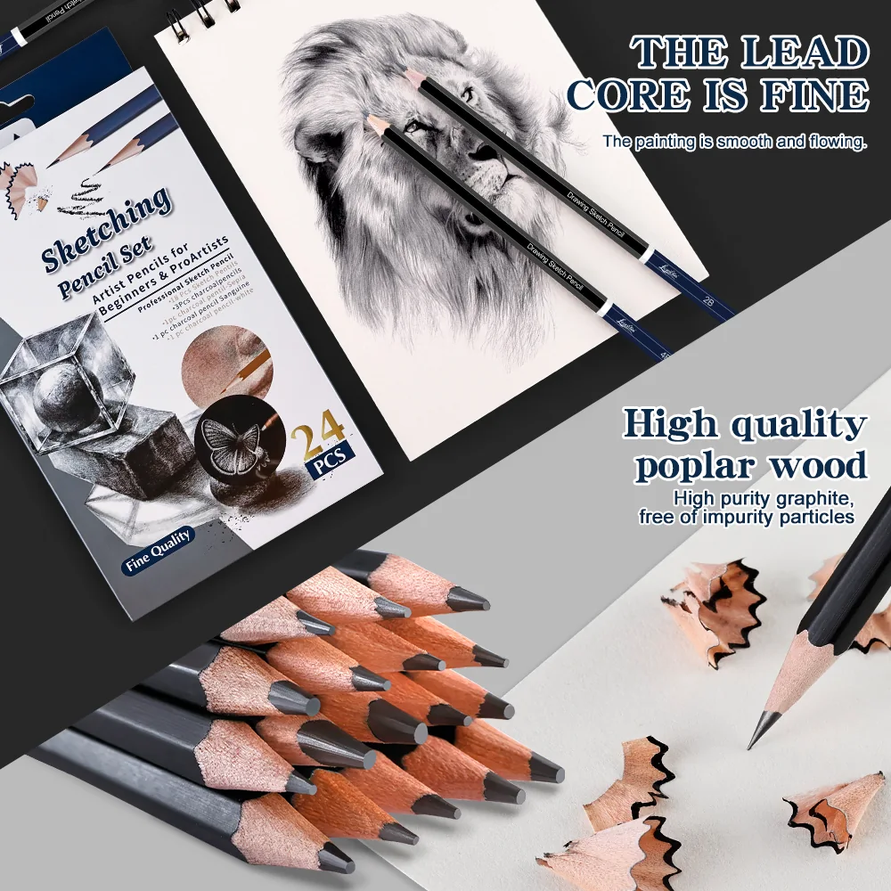 Xin Bowen Graphite Pencils Combination 24Pcs Tools Set Wholesales 7