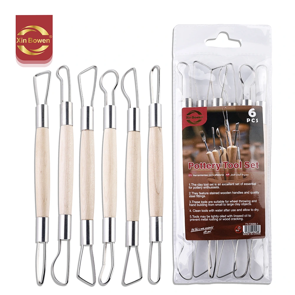 Xin Bowen Wood Handle Double Head Clay Art Tools 1