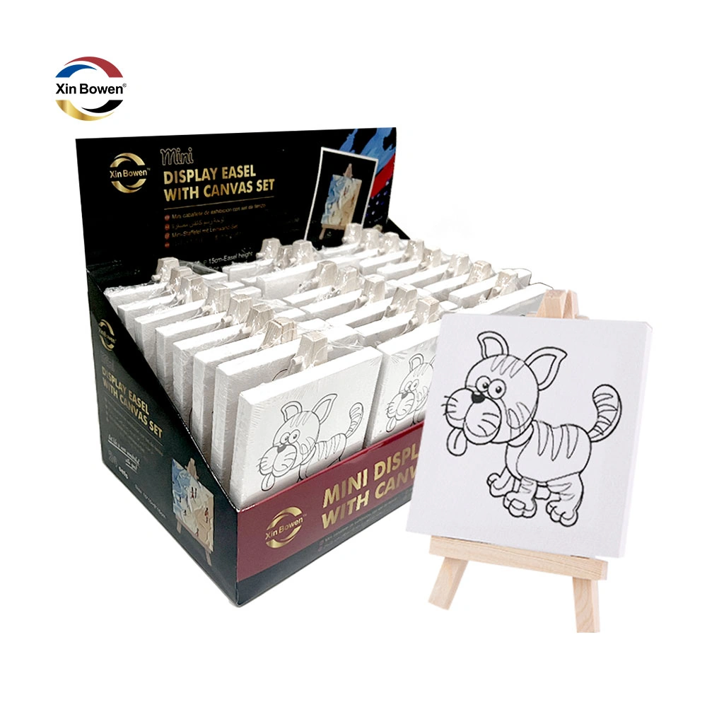 20Pcs Mini Blank Pet Printing Canvas With Mini Easel Stand 1