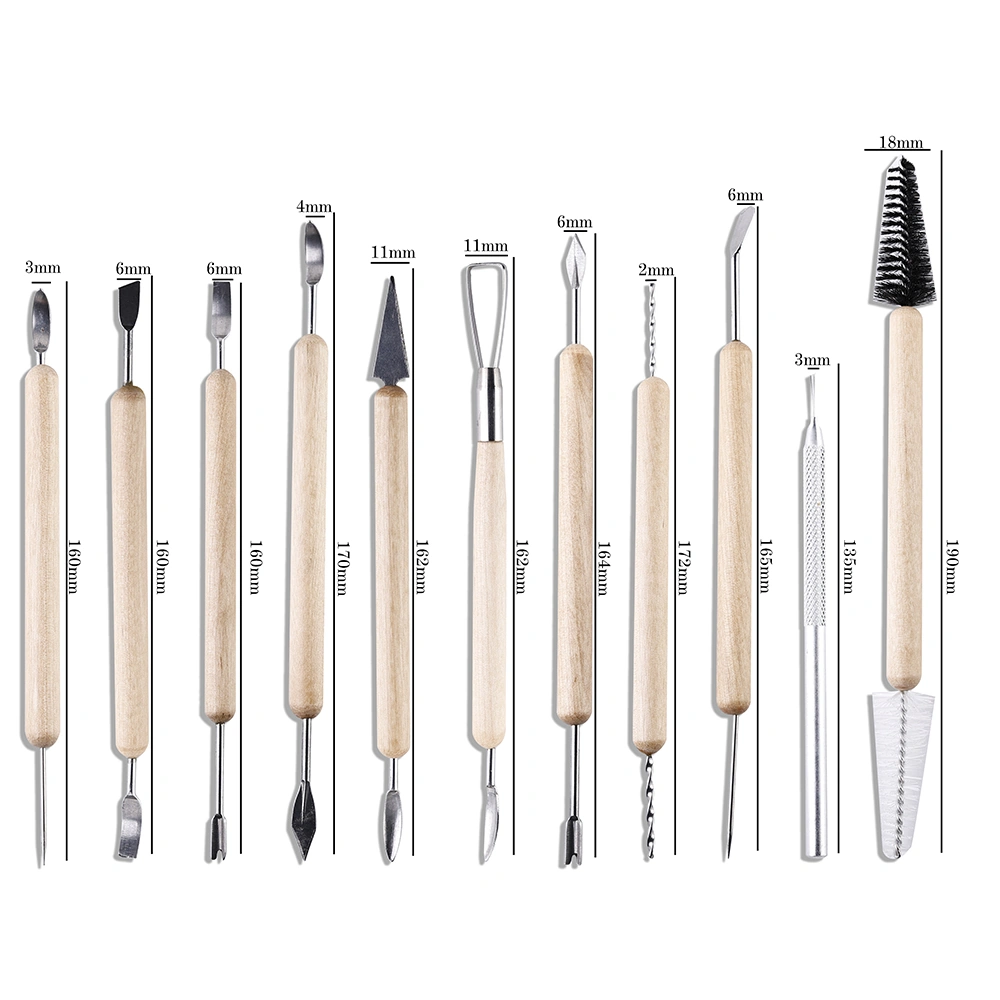 Quality Base Clay Art Tools 11Pcs Set With PVC Bag 1