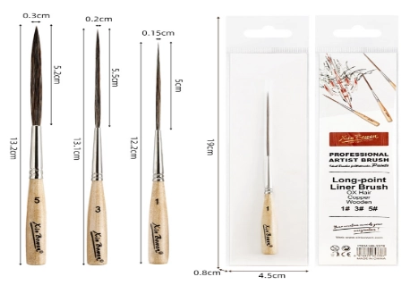 Ox Hair Artist Liner Long Tips Watercolor Paintbrush