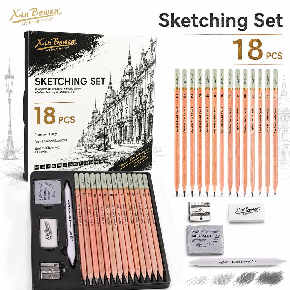18PCS Professional Graphite Sketch Pencil Set with Drawing Accessories (9)
