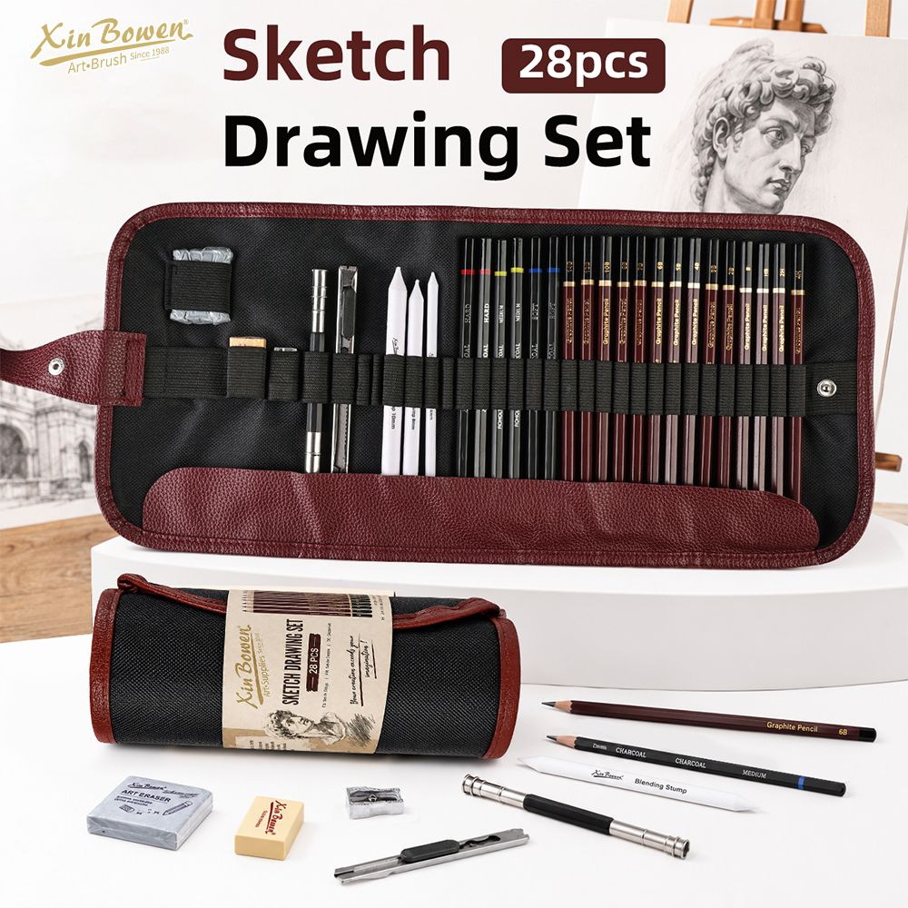 Complete 28-piece professional sketching kit (2)