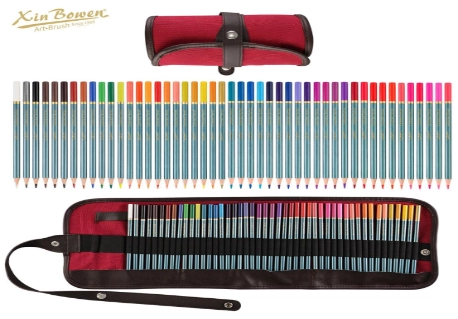 Xin Bowen 47 Pcs Oil-Based Colored Pencils Set with Roll-Up Canvas Case