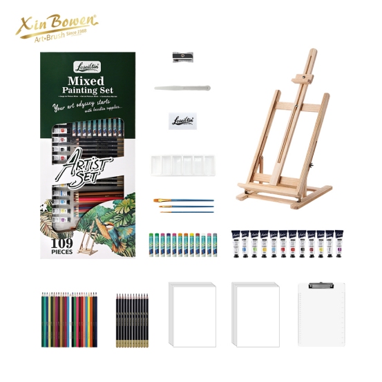 Xin Bowen 109Pcs Mixed Paint&Pencils Artist Painting Tools Kit