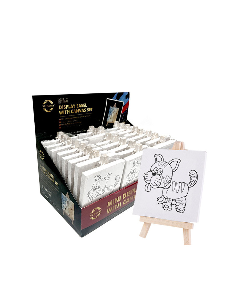 Mini canvas printed with a pet design on a plain white background